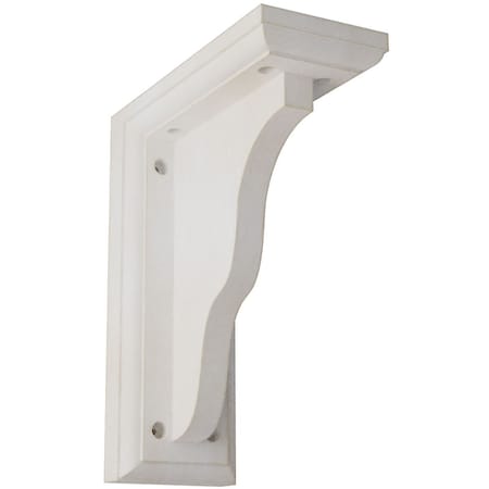 Ekena Millwork 3 1/2"W x 7"D x 9"H Hamilton Traditional Wood Vintage Decor Bracket, Chalk Dust White BKTWD03X07X09HAWH
